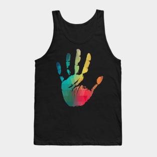 Rainbow color handprint Tank Top